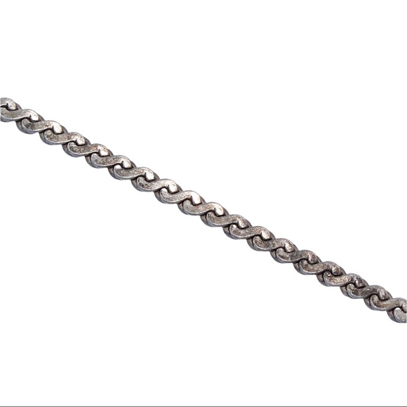 Vintage 950 Sterling Silver Serpentine Chain Bracelet Simple S Link Unisex 7” - Picture 2 of 4